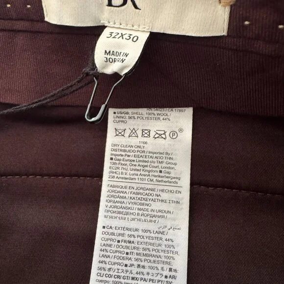 Banana Republic Tailored Slim-Fit Charcoal Gray Italian WoolTrouser Size 32x30 - Picture 6 of 7